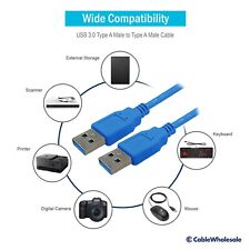 3ft USB 3.0 Cable Blue Type A Male / Type A Male 10U3-02103 picture