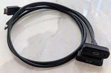 2x Custom 30mm Sliger Cerberus Panel Mount USB-C to Type-E 20gbps 2ft Cables picture
