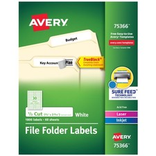 Avery TrueBlock File Folder Labels, 2/3