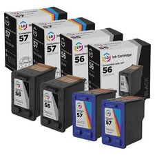 Replacement Replacements Fits for HP 56 C6656AN HP 57 C6657AN 2 Black & 2 Color picture