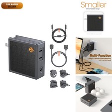 SlimQ 150W DC GaN Charger 3-Port (1DC+2USB-C) Compact Folding Plug with UK EU picture