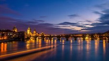 Landscape architecture bridge river prague czech Custom Gaming Mat Desk picture