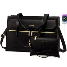 LOVEVOOK Laptop Bag for Women 15.6 Inch Laptop Tote Work Bag Professional Lea... picture