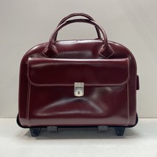 McKlein Burgundy Leather Detachable Wheeled Briefcase Laptop Bag 2-in-1 System picture