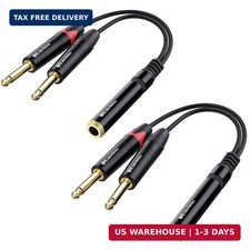 2-Pack 1/4 TRS to Dual TS Stereo Audio Splitter Cable (Dual 1/4 In picture