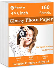 Papel fotográfico brillante de 4 x 6 pulgadas, 160 hojas para inyección de tinta picture