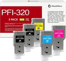 5-Pack Toner Cartridge Black+Matte+Cyan+Magenta+Yellow PFI-320 With Chip BN picture