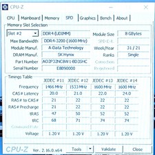 ADATA AO2P32NC8W1-BD3SHC 8GB 1Rx16 PC4-3200AA-UC0-11 Desktop Memory picture