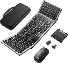 Portable Foldable Keyboard and Mouse Combo, Bluetooth×2+Usb A+USB C(4 in 1) Conn picture