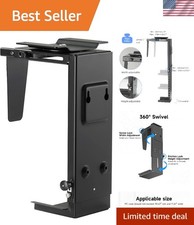 Under Desk CPU Mount - Universal 360° Swivel Hanger for PC Cases picture