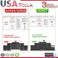 A1417 A1618 A1494 Battery for Apple MacBook Pro 15