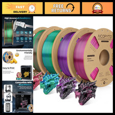 Shiny Dual Color Silk PLA 3D Printer Filament 1.75mm, 4KG Bundle for Creations picture
