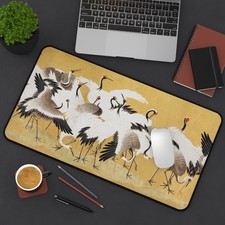 Japanese Cranes Desk Mat 2 Sizes | Ishida Yutei Japan Art Gift picture