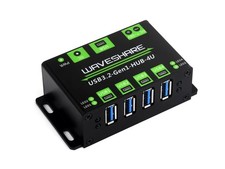 Waveshare 4-Port USB 3.2 Gen1 HUB Metal Case Wall-Mount DC 7-36V Powered picture