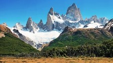 Landscape nature snow mountains trees forest sky grass Custom Gaming Mat Desk picture
