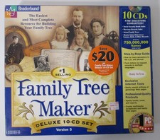 Family Tree Maker Deluxe 10 Cd Set; Version 5 (1998 Software + Book) Win 95/98 picture