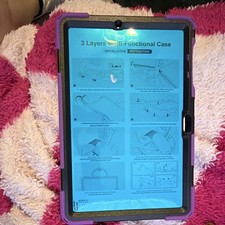 Shockproof Rugged Case w/ Stand & Hand Strap for Apple iPad 10 in Purple picture