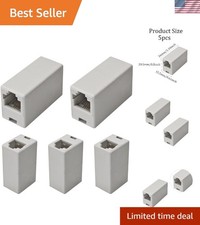 Universal 6P4C RJ11 Coupler - 5 Pack of Female-to-Female Cable Connectors picture