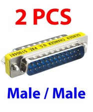 2 Pcs DB25 DB 25 Pin D Sub Male to Male Gender Changer Coupler Adapter Converter picture