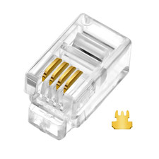 EZYUMM 20PCS RJ9(RJ9/RJ10/RJ22) 4P4C Telephone Cable Modular Plug Connector for picture