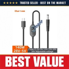 USB C to DC Power Cable 140W Type-C to 5V-28V Adjustable Voltage Adapter picture
