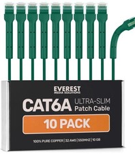 Everest Media Solutions CAT6A Ultra Slim Patch Cable 7ft 10 Pack 32AWG 10GB picture