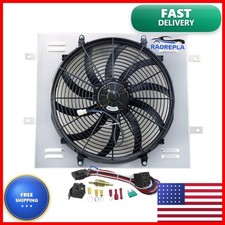 RADREPLA CU2101 Aluminum Radiator Shroud Electric Fan 1987-2006 Jeep Wrangler picture