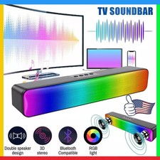 Bluetooth RGB Dual Speaker Subwoofer Soundbar TV Sound Bar Home Theater AUX/TF picture