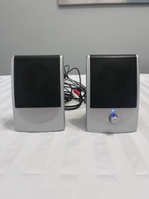 Gateway PC Desktop Speakers Diamond Audio EMC 2.0 Wired Silver Black Tested picture