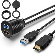 USB3.0 and HDMI Mount Cable – Extension Flush, 3 Feet, black picture