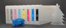 8X350 Refillable Pigment Ink Cartridges Epson Stylus Pro 7880/9880 Printer Reset picture