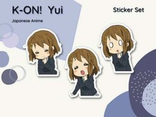 Japanese Anime K-ON Yui's 3 PCS Sticker Pack | Waterproof Laptop Sticker, Cute picture
