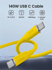 AOHI 140W USB-C to USB-C PD 3.1 Cable 28V/5A 480Mbps E-Marker 1m Yellow picture