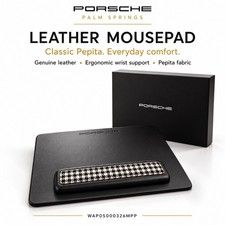 Genuine Porsche Leather Mouse Pad Pepita Ergonomic Wrist Rest WAP05000326MPP picture