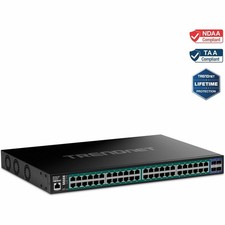 TRENDnet 52-Port Gigabit Web Smart PoE+ Switch with 10G SFP+ Ports TPE3524S picture