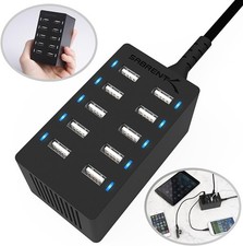 SABRENT Smart USB Ports 60 Watt 10-Port  Desktop USB Rapid Charger AX-TPCS picture