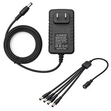 12V 2A 100V-240V AC to DC Power Adapter 5.5x2.1mm 4-Way Power Splitter Cable ... picture
