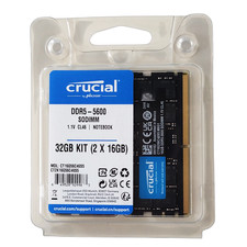 Crucial 32GB Kit (2x16GB) DDR5 5600MHz SODIMM Laptop RAM CT2K16G56C46S5 Open Box picture