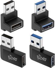90 Degree USB 3.0 Adapter (4 Pack), Vertical up and down Angle, Horizontal Left picture
