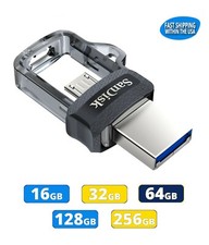 Sandisk Ultra 32GB 64GB 128GB 256G m3.0 Dual MicroUSB & USB Flash Drive lot picture