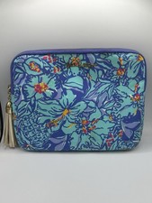 Lilly Pulitzer Mai Tai Padded Tech Sleeve Case Tablet Clutch Blue Floral 1589 picture