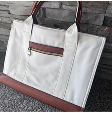CLUCI Canvas Faux Leather Briefcase 15.6