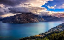 Landscape nature river clouds queenstown new Custom Gaming Mat Desk picture