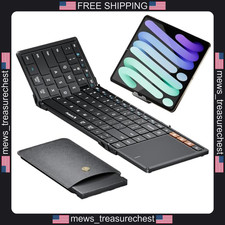 Foldable Bluetooth Keyboard with Touchpad for Tablets and Phones, Black picture
