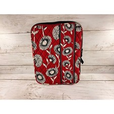 Vera Bradley Night and Day Quilted Tablet Laptop Sleeve Red Black White Floral picture