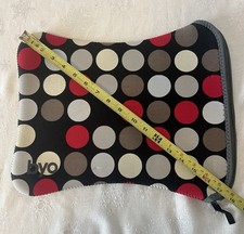 BYO BUILT 16” Laptop Softshell Sleeve Case  Polkadot Black Grey Red Gently Used picture