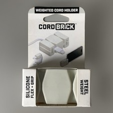 CordBrick Weighted Cord Holder Phone Stand Silicone Cable Organizer White NEW picture