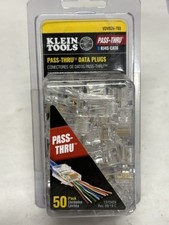 KLEIN TOOLS VDV826-703, RJ45, CAT6, PASS THRU DATA PLUGS GOLD PLATED, 50 COUNT * picture