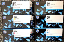 Set of 6 HP 766 P2V89A thru P2V94A 300ml Printer Ink DesignJet sealed cartridges picture