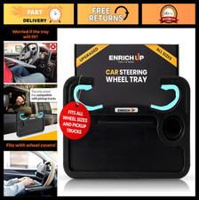 2-in-1 Car Steering Wheel Tray Table & Desk - Laptop, Meals, Cup Holder, Travel picture